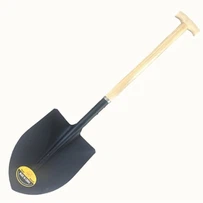 Pinte uma pá redonda com cabo de madeira